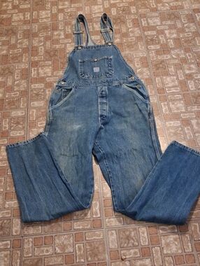 Vintage Pointer Relaxed Denim Overalls - Blue 32 Long